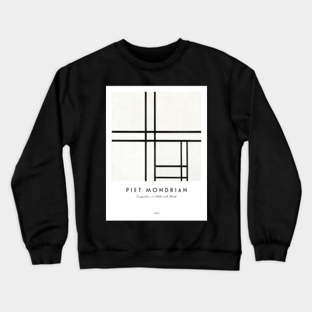 Composition in White and Black with text Crewneck Sweatshirt by MurellosArt